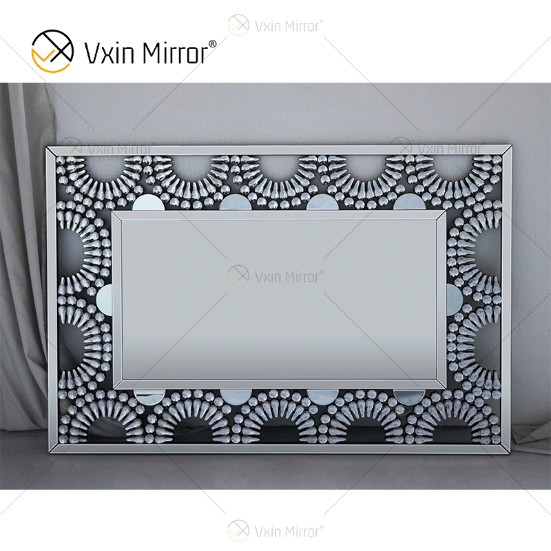 Decoración de pared WXM-1120 Diseño de estilo de moda Unidades de pared de TV con espejo de diamantes de cristal de lujo