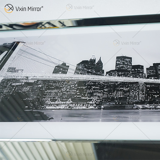 VXin WXPP-12 Decoración para el hogar Marco de vidrio Arte de pared con espejo Pintura de porcelana de cristal Arte de pared con espejo