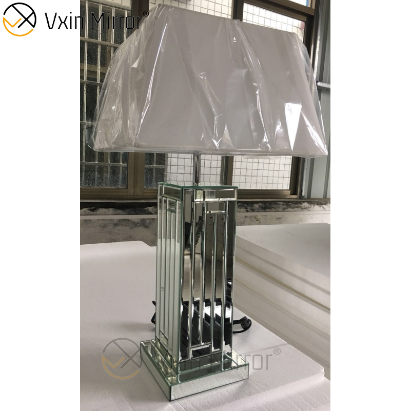 Lámpara de espejo de cristal triturado de plata moderna WXL-007 para muebles de dormitorio