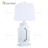 Fuente de fábrica WXTL-144 Lámpara de espejo de mesa de cristal plateado moderno con pantalla para dormitorio